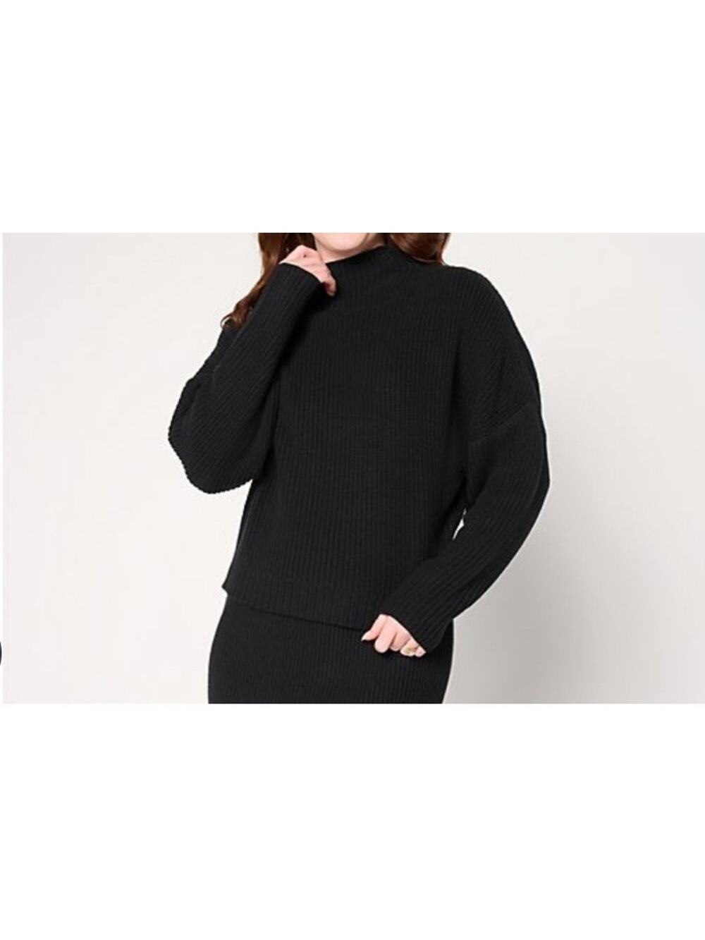 Carla Rockmore Med Black Dolman Sleeve Mockneck Sweater A710985 NWOT Trending